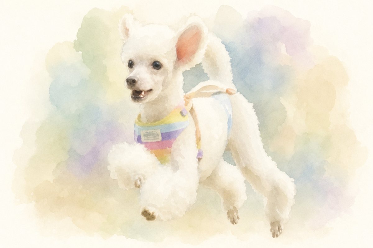 水彩風で描いたチワワのイラスト