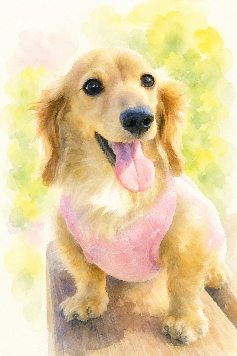 ミニチュアダックスフンドのイラスト作例