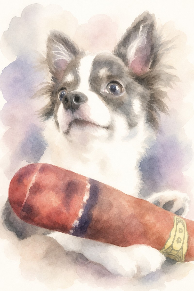 チワワの水彩風イラスト作例6