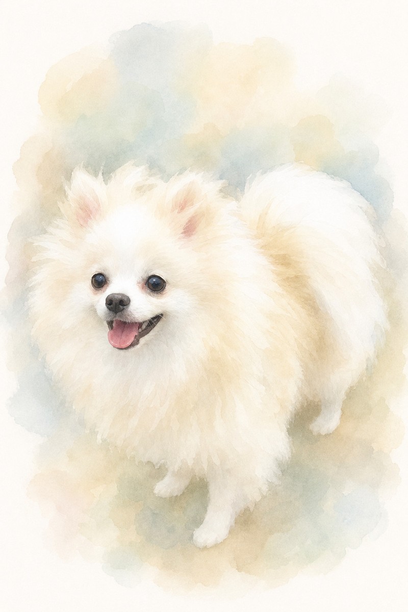 ポメラニアンのイラスト作例