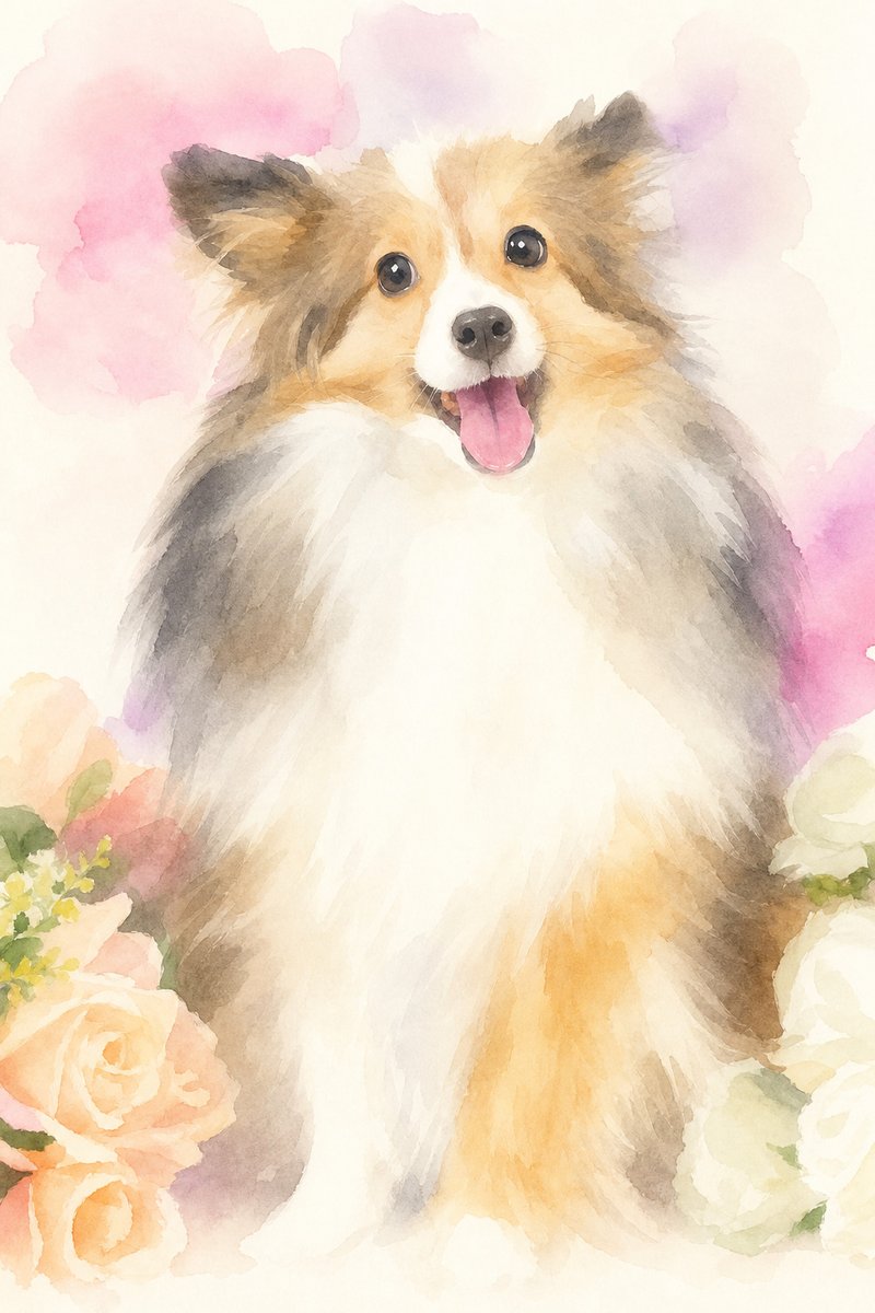 シェルティのイラスト作例