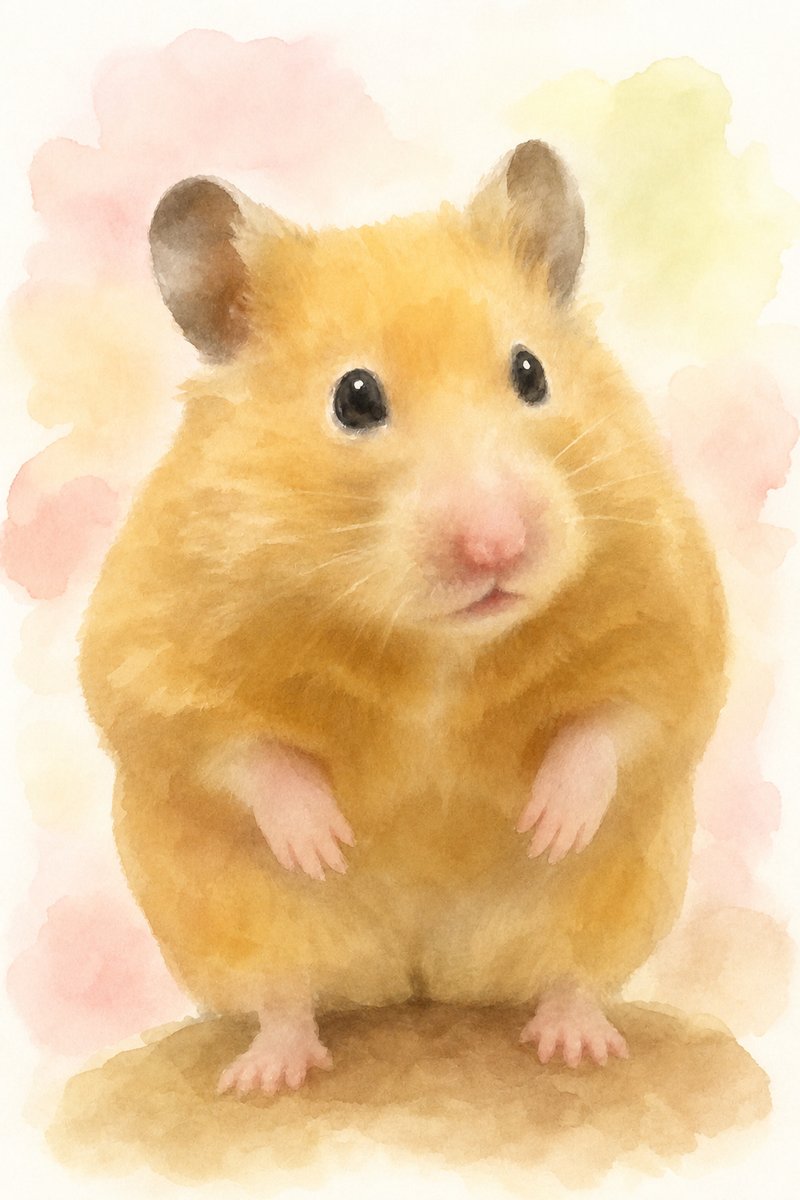 小鳥・小動物の水彩風イラスト作例2