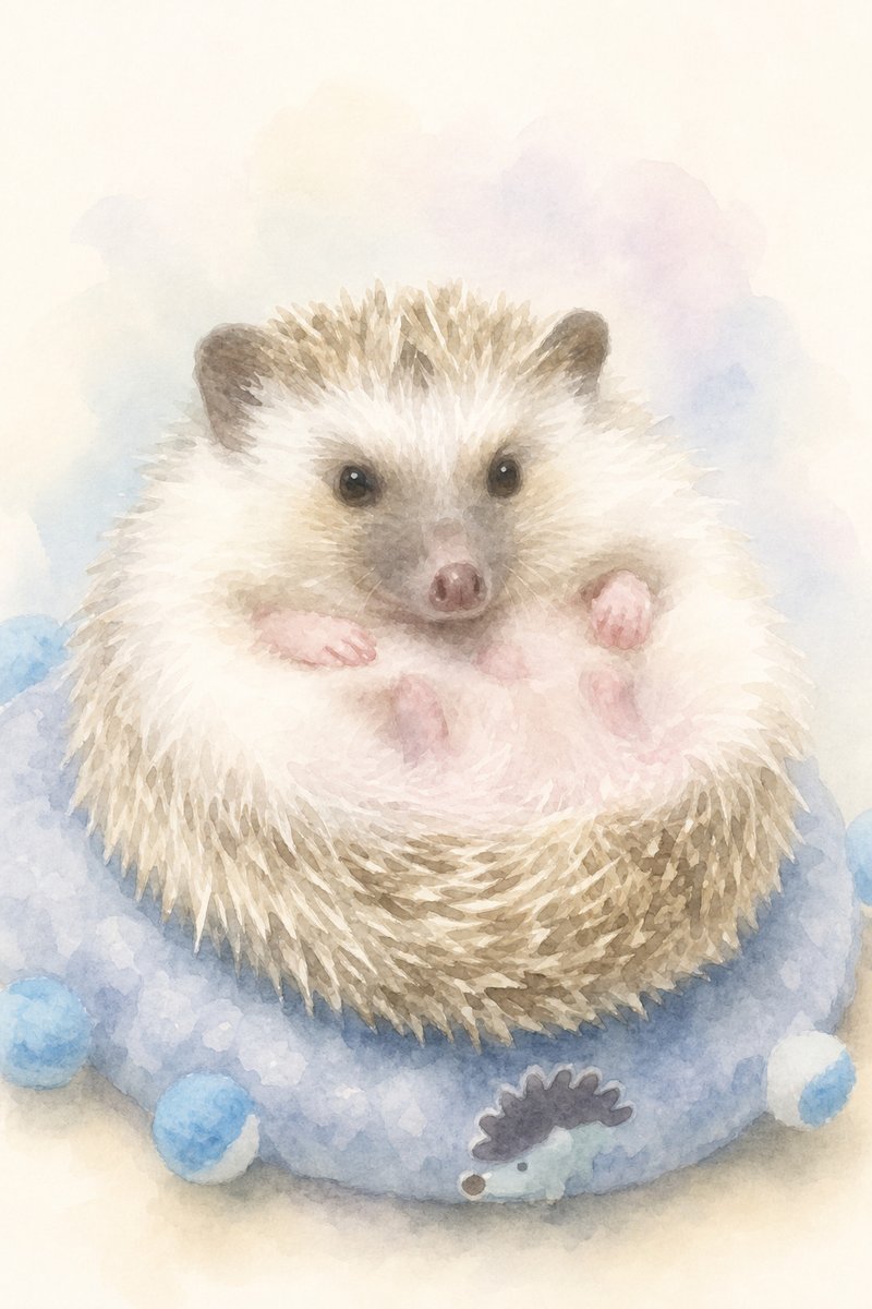 小鳥・小動物の水彩風イラスト作例4