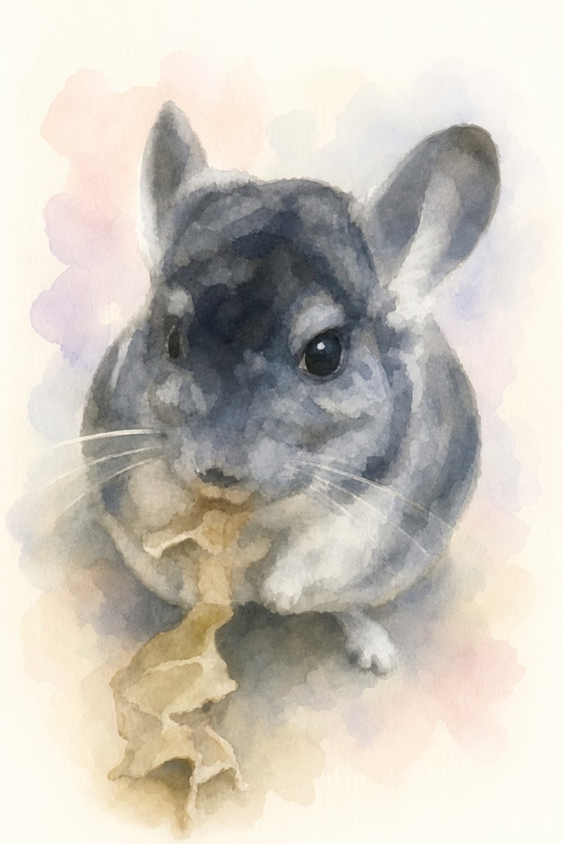 小鳥・小動物の水彩風イラスト作例5