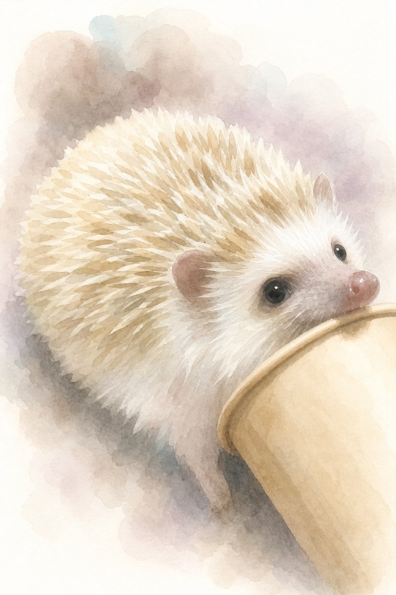 小鳥・小動物の水彩風イラスト作例11