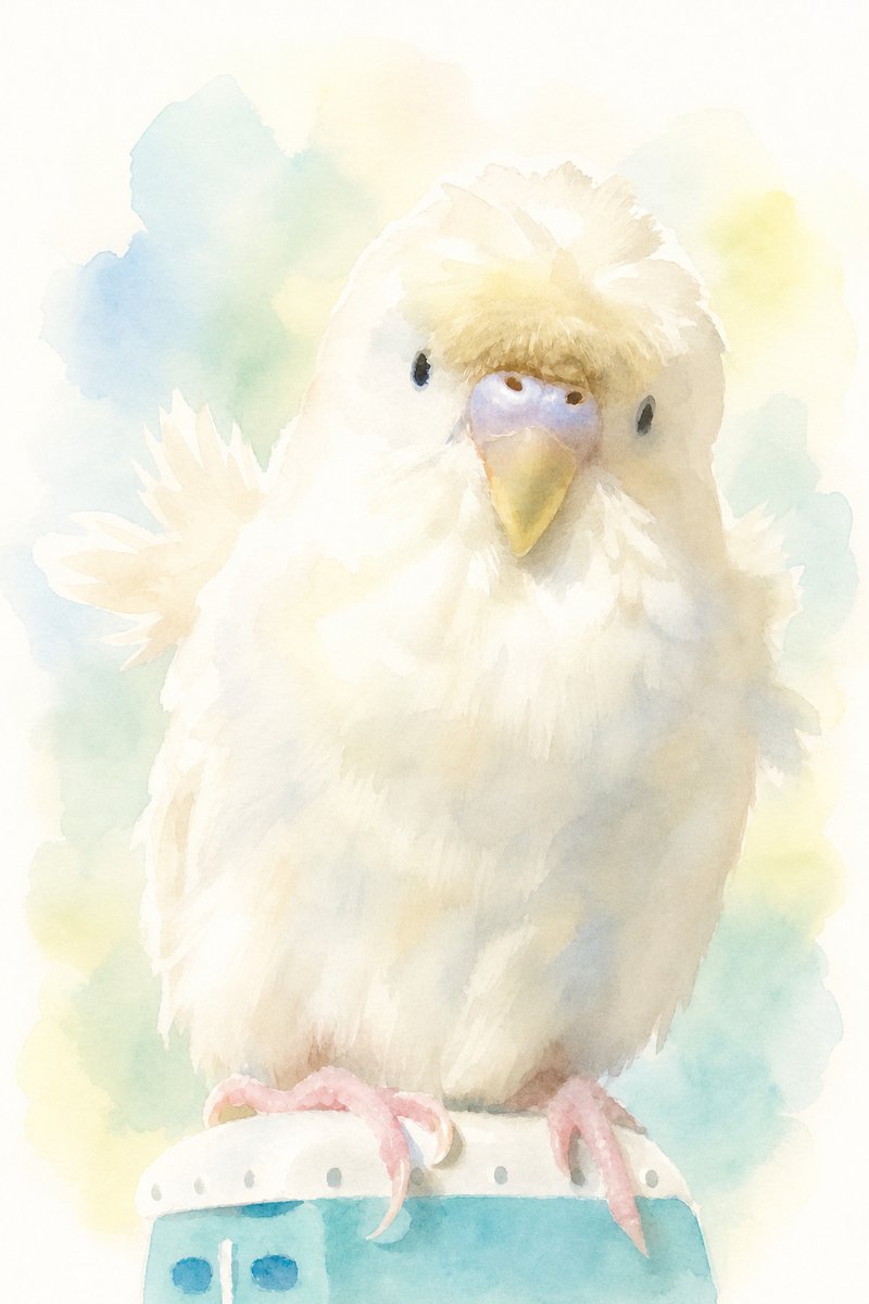 小鳥・小動物の水彩風イラスト作例12