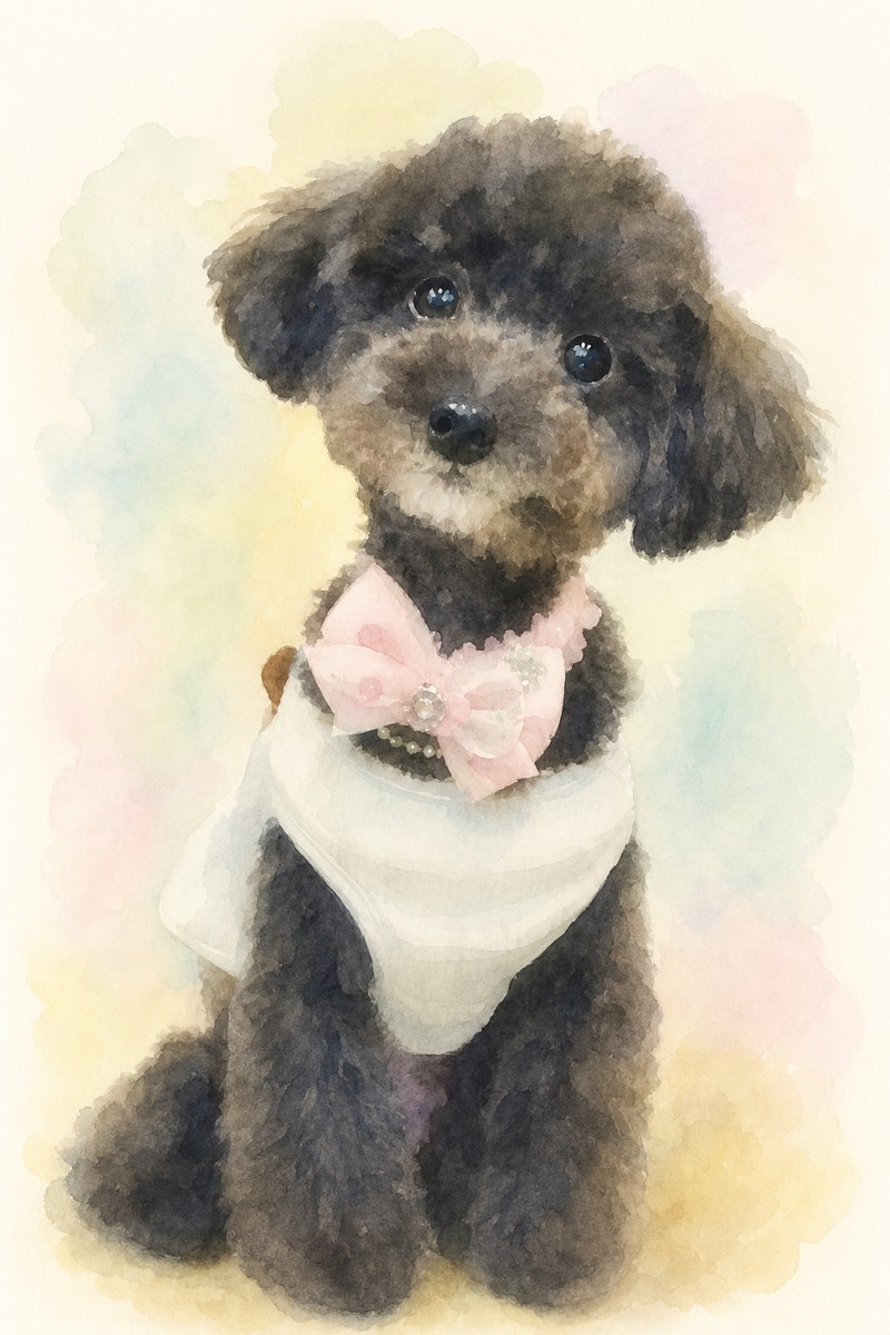 トイプードルの水彩風イラスト作例11